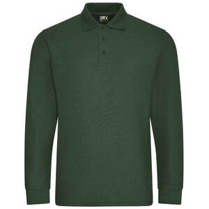 PRORTX Mens Long-Sleeved Polo Shirt / Bottle Green